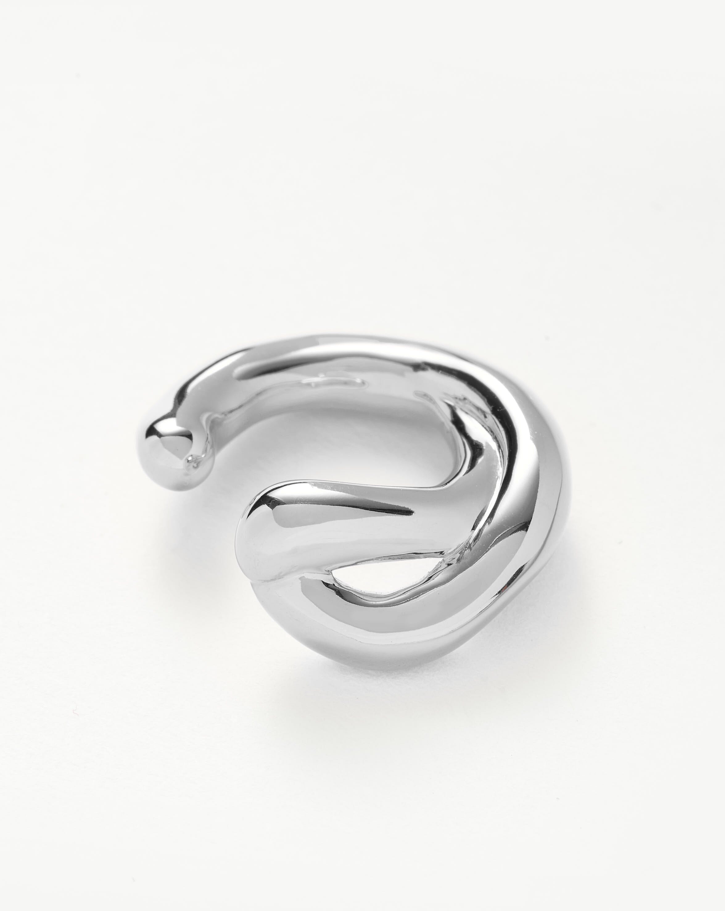 Stylish Molten Ear Cuff Silver Plated - Trendy Boho Earrings for Women, Perfect for Parties, Weddings & Everyday Wear