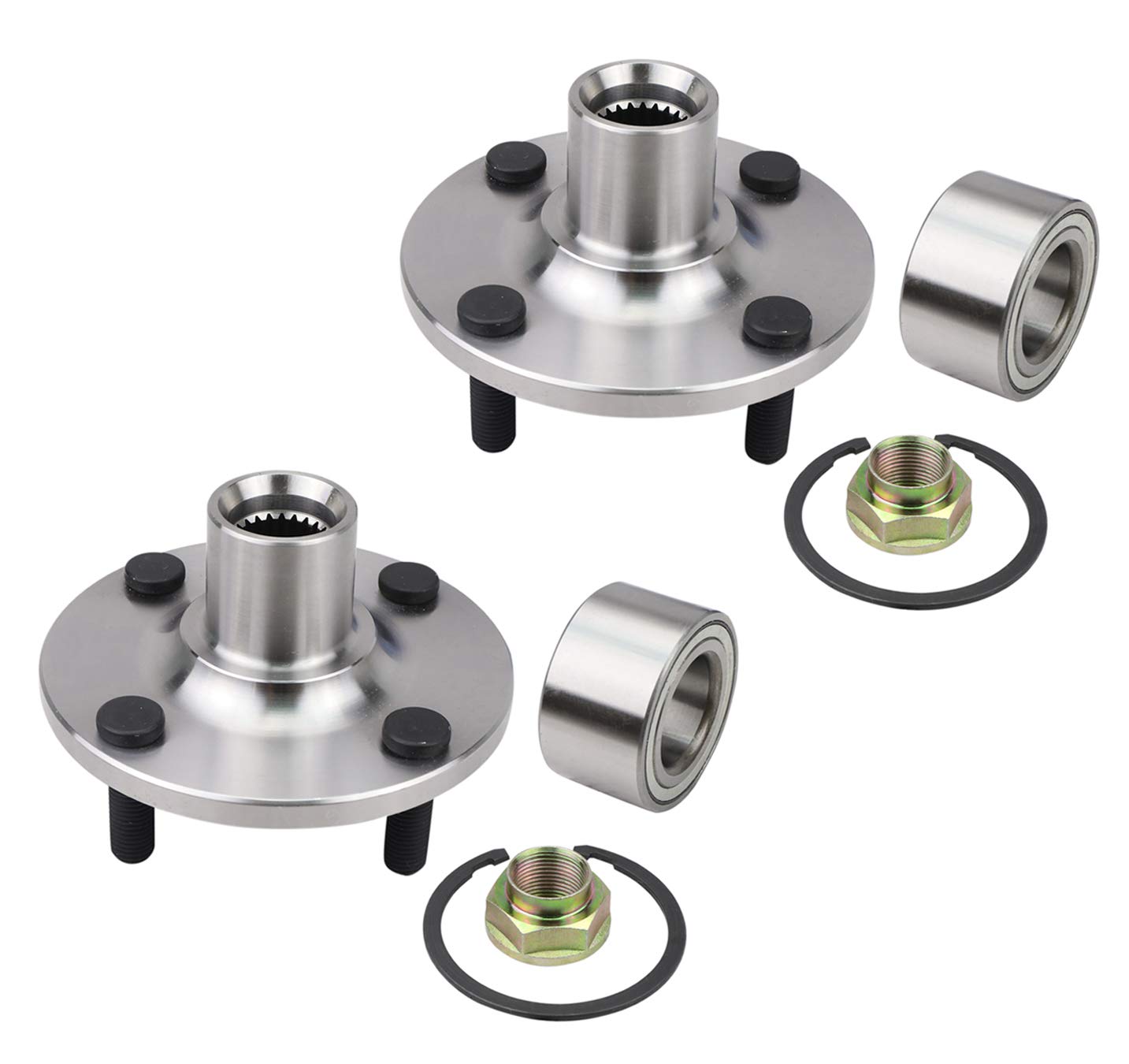 Pair of 2 Front Wheel Hub & Bearing Assembly Kit - Compatible with 2000-2005 Toyota Echo, 2004-2006 Scion xA xB (4 Lug) - Easy DIY Installation for Smooth & Quiet Ride