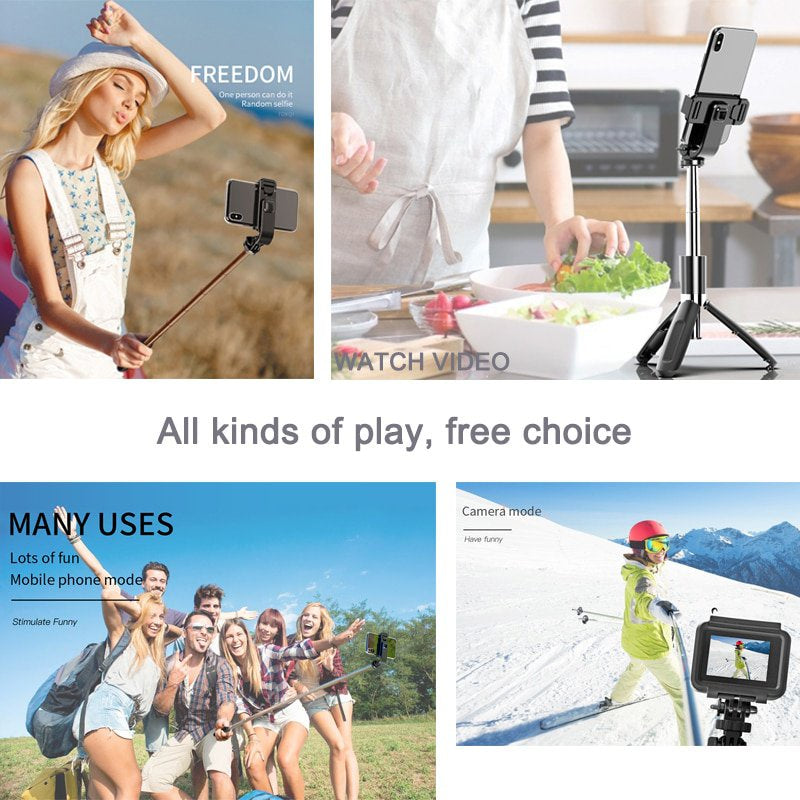3-in-1 Bluetooth Selfie Stick Tripod with 360° Rotation - Extendable Phone Stand for iPhone Android - Perfect for Vlogging, Travel & Group Photos