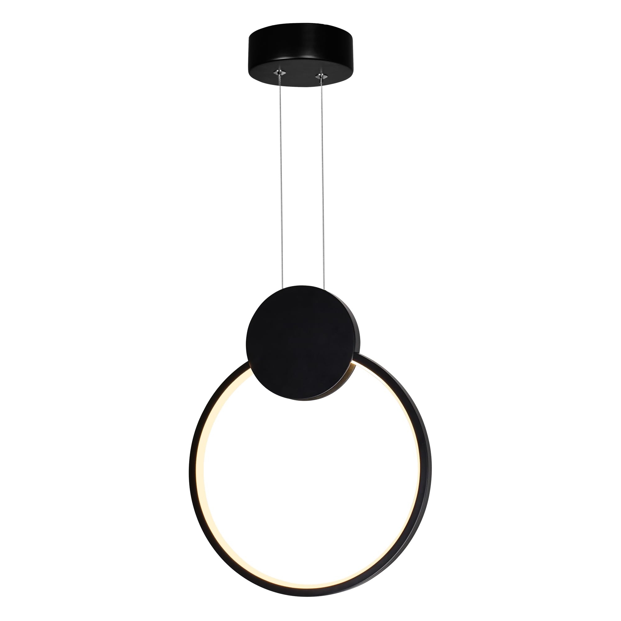Black Modern Metal Mini Pendant Light with Pulley - Adjustable Hanging Fixture for Kitchen Island, Dining Room, or Bedroom Lighting