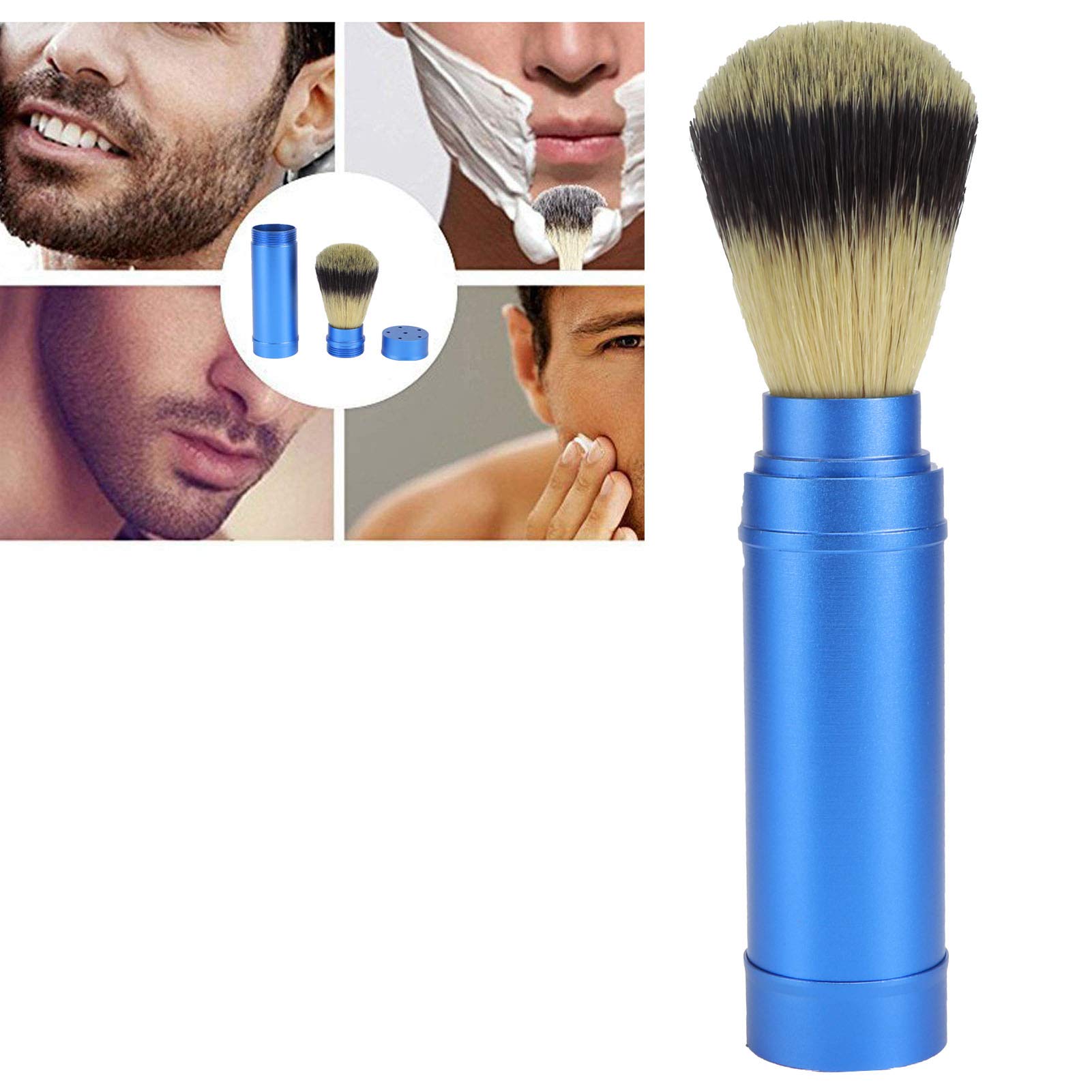 01 Premium Travel Shaving Brush for Men - Portable Beard & Facial Foaming Brush - Gentleman's Wet Shave Grooming Tool - Perfect for Business Trips, Camping & Daily Shaving Routine