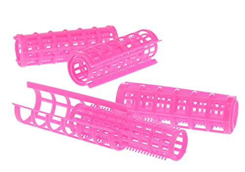Ghelonadi Plastic Hair Rollers - No Heat Snap-On Self Grip Curlers for DIY Styling (6-Piece Set, Random Colors) | Perfect for Home Hairdressing & Salon Styling