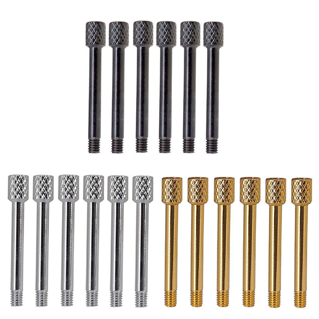 6pcs Brass Electric Guitar Bridge Saddle Clamp Locking String Screws - Golden Color for Enhanced Tone & Stability | Perfect for Guitar Repair, Maintenance & Upgrades