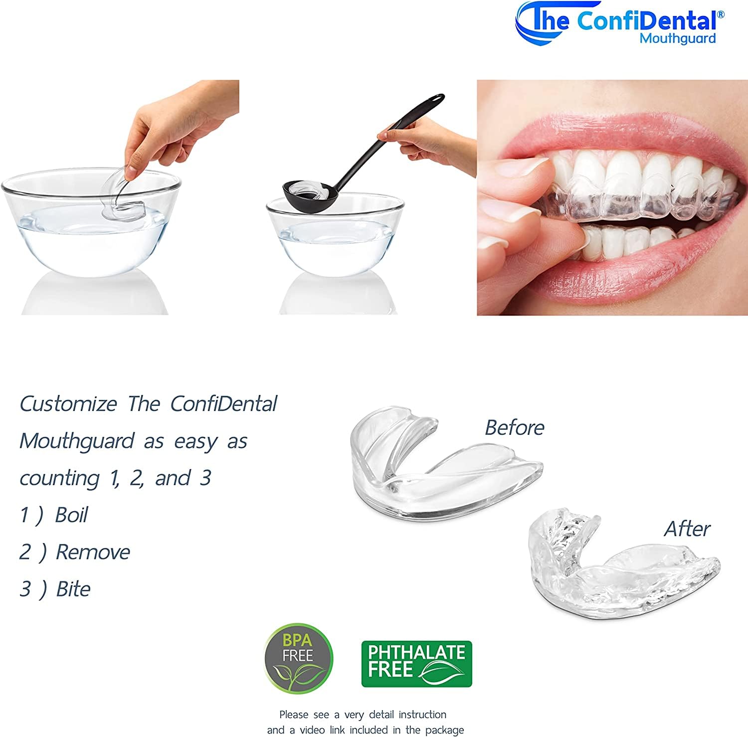 Custom Moldable Mouth Guard for Teeth Grinding & Clenching (Bruxism) - Pack of 8 (4 Regular + 4 Small) - Night Guard for Sleep & Sports - Whitening Tray Compatible - Perfect for Athletes, Teeth Grinders & Teeth Whitening Use