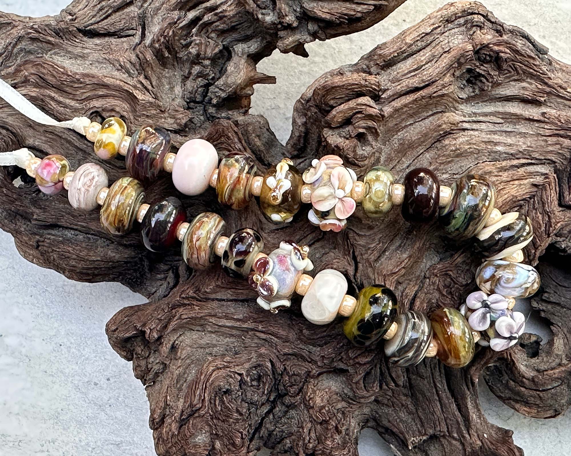 23-Piece Brown Orphan Lampwork Glass Beads Set for Jewelry Making, DIY Crafts, and Beading Projects - Perfect for Necklaces, Bracelets, and Earrings