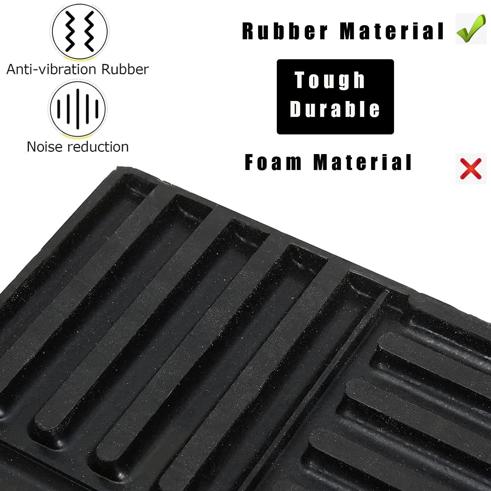 8PCS Anti-Vibration Pads, 6.5''X6.5''X0.8