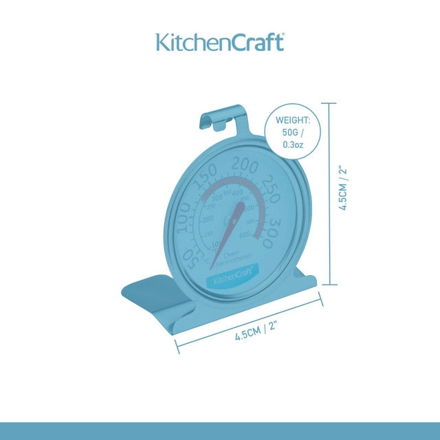 KitchenCraft Premium Stainless Steel Oven Thermometer - Accurate Baking & Cooking Temperature Gauge for Home Kitchen, BBQ, Roasting - Perfect for Baking Bread, Cakes, Turkey & Meat