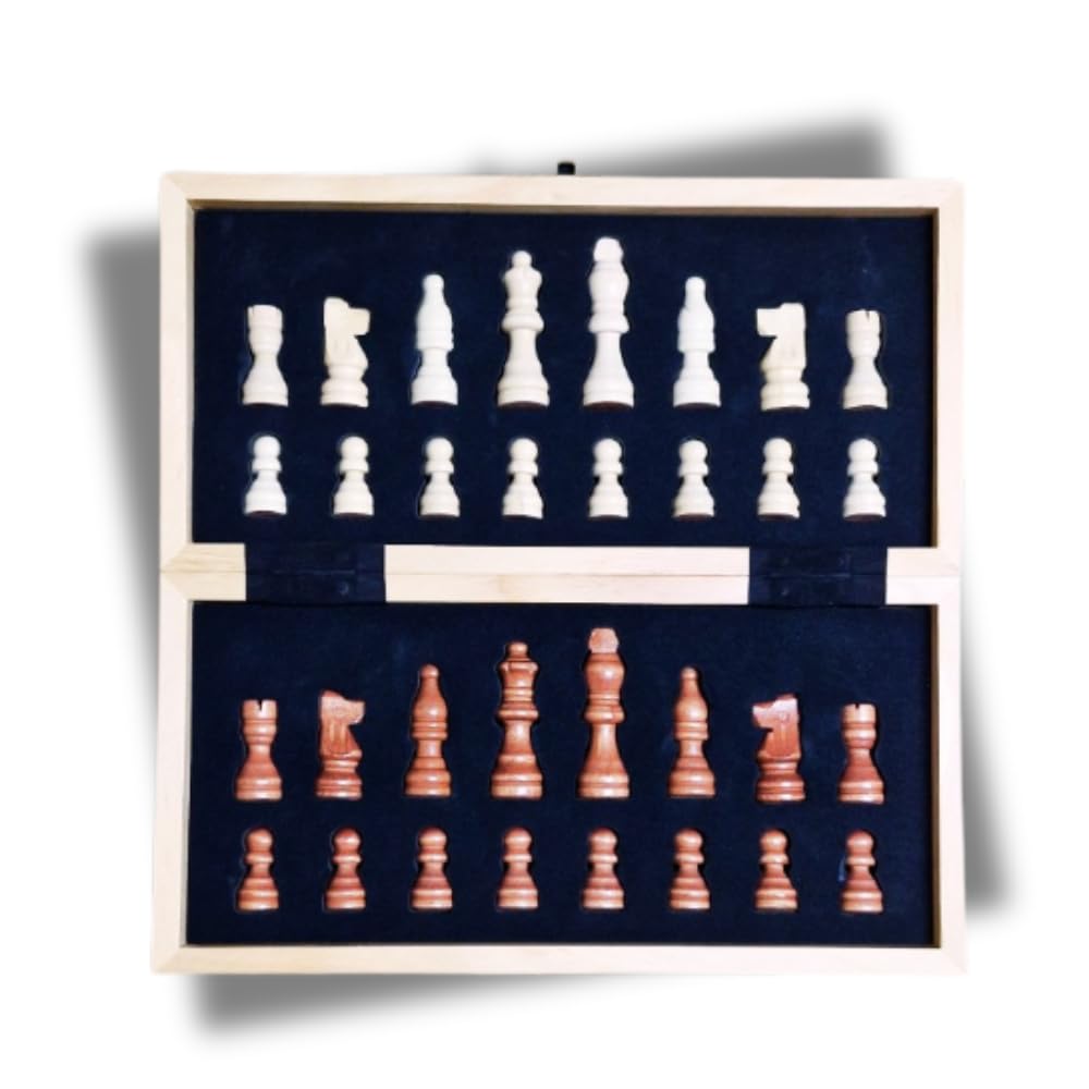 Premium Wooden Chess Set with Foldable Board & Storage Compartment | Classic Strategy Game for Adults, Kids & Family Game Night | Perfect for Travel, Home & Office Use