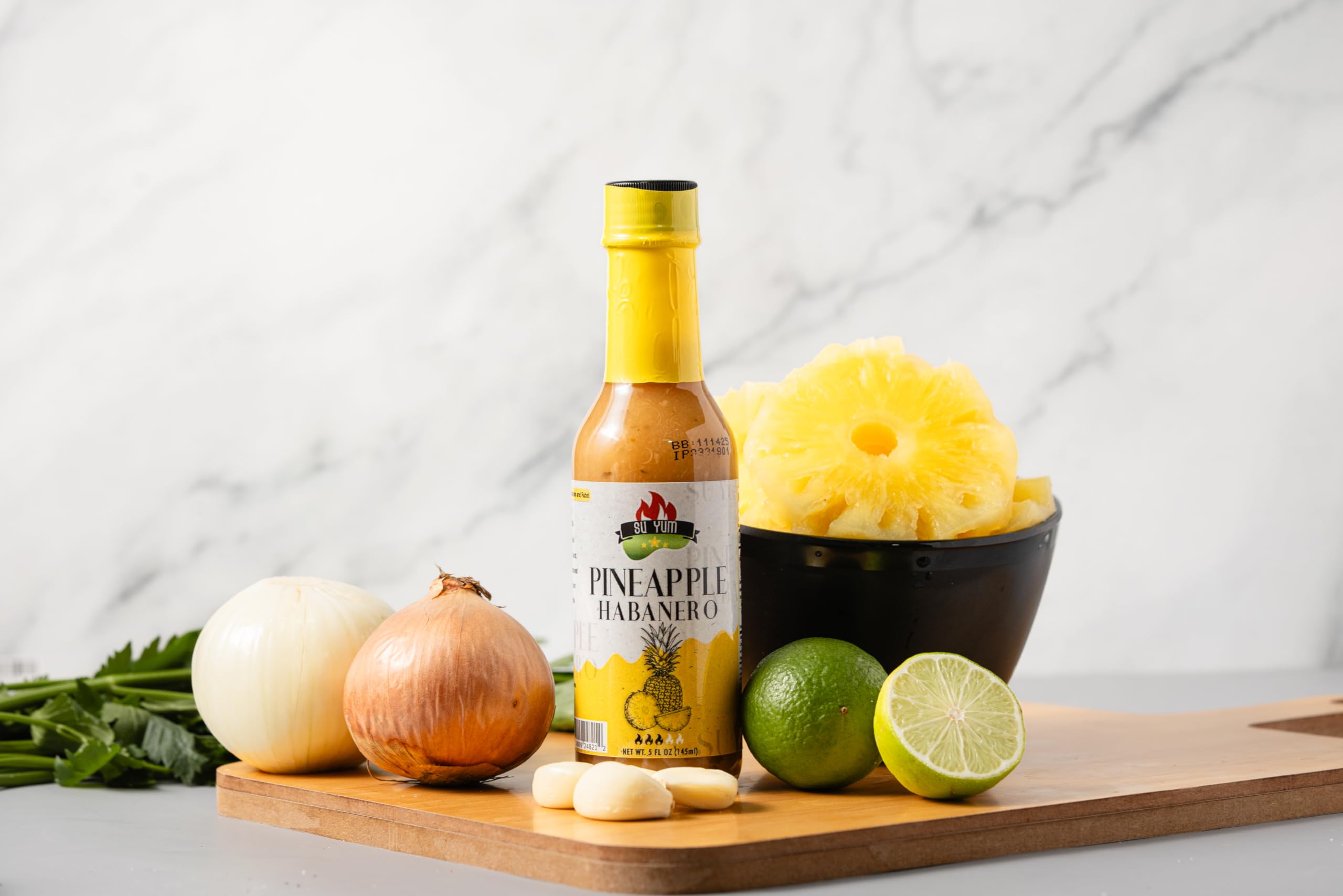 Su Yum Pineapple Habanero Hot Sauce - Sweet & Spicy Gourmet Hot Sauce for Tacos, Wings & Grilling - Perfect for BBQ, Mexican Food & Spicy Lovers