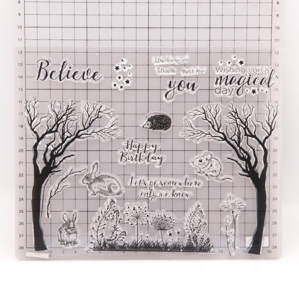 Trees and Animals Clear Rubber Stamps for DIY Card Making, Scrapbooking, Photo Albums, and Paper Crafts - Decorative Silicone Stamps for Creative Projects