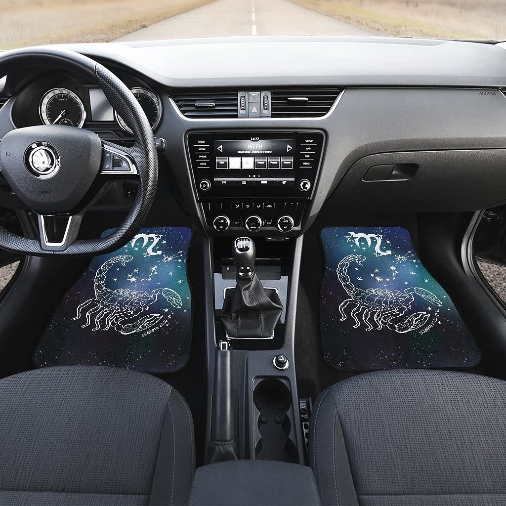 Premium Scorpio Zodiac Sign Car Floor Mats - Non-Slip, Durable 4-Piece Set for Cars, SUVs & Trucks - Perfect Gift for Scorpio Lovers & Astrology Enthusiasts (Home, Office & Travel Use)