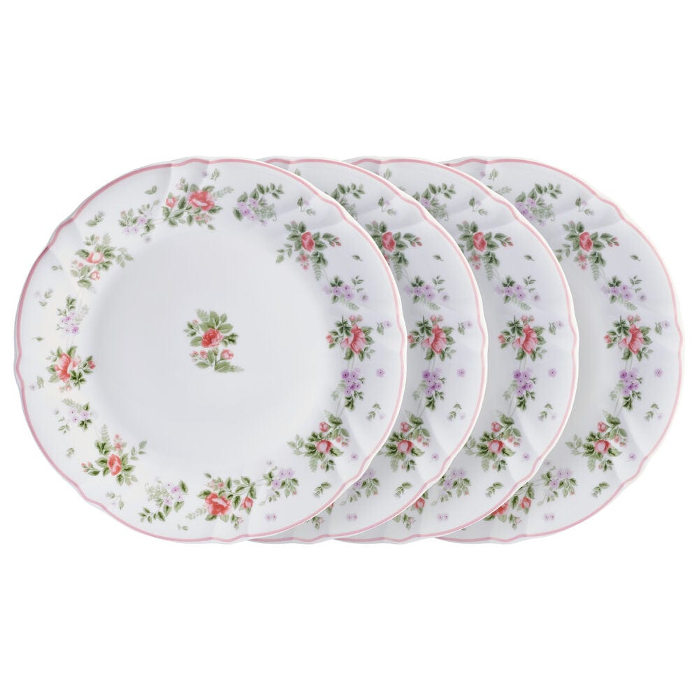 Stylish Set of 4 Ceramic Dinner Plates - Elegant Tableware for Family Meals, Dinner Parties & Home Decor