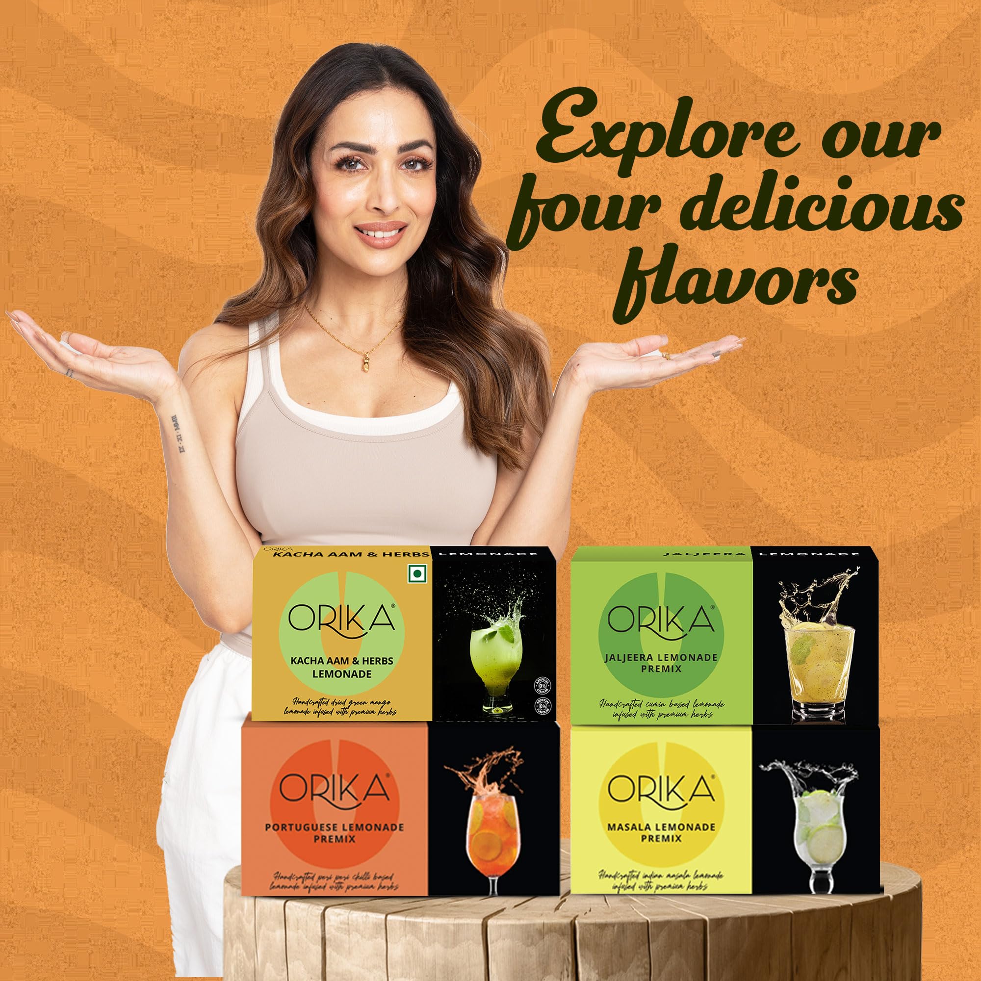 Orika Jaljeera & Portuguese Lemonade Instant Drink Mix Combo - 20 Sachets (10 Each Flavor) 380g | Premium Herbal Infusion | Handcrafted Refreshing Summer Beverage Powder | Perfect for Parties, Picnics & Hot Weather Hydration