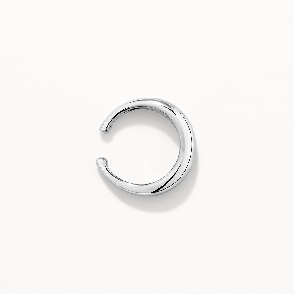 Stylish Silver Slim Curve Single Ear Cuff - Trendy Ear Jewelry for Women, Perfect for Parties, Weddings & Everyday Wear