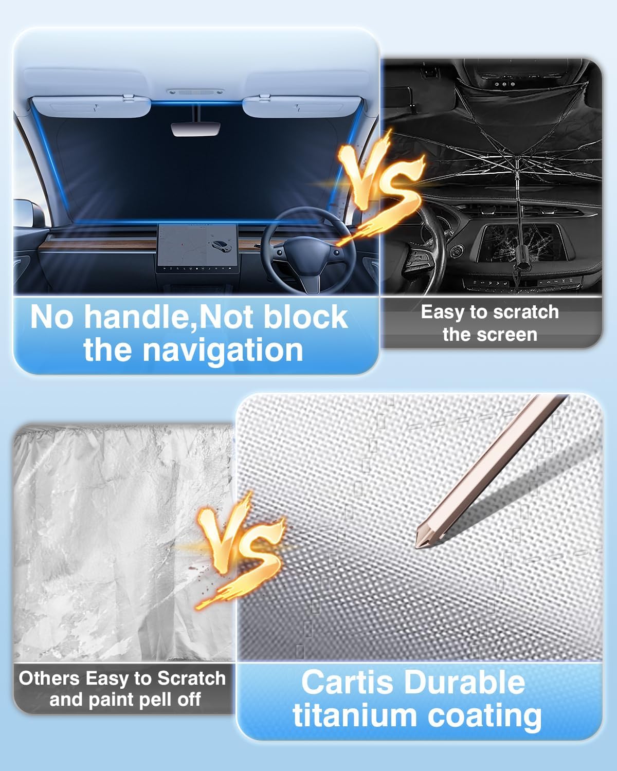 Cartist 5-Layer Custom Fit Windshield Sun Shade for 2023-2025 Honda Accord | Foldable Car Window Sun Visor Protector | UV & Heat Protection for Parking & Driving