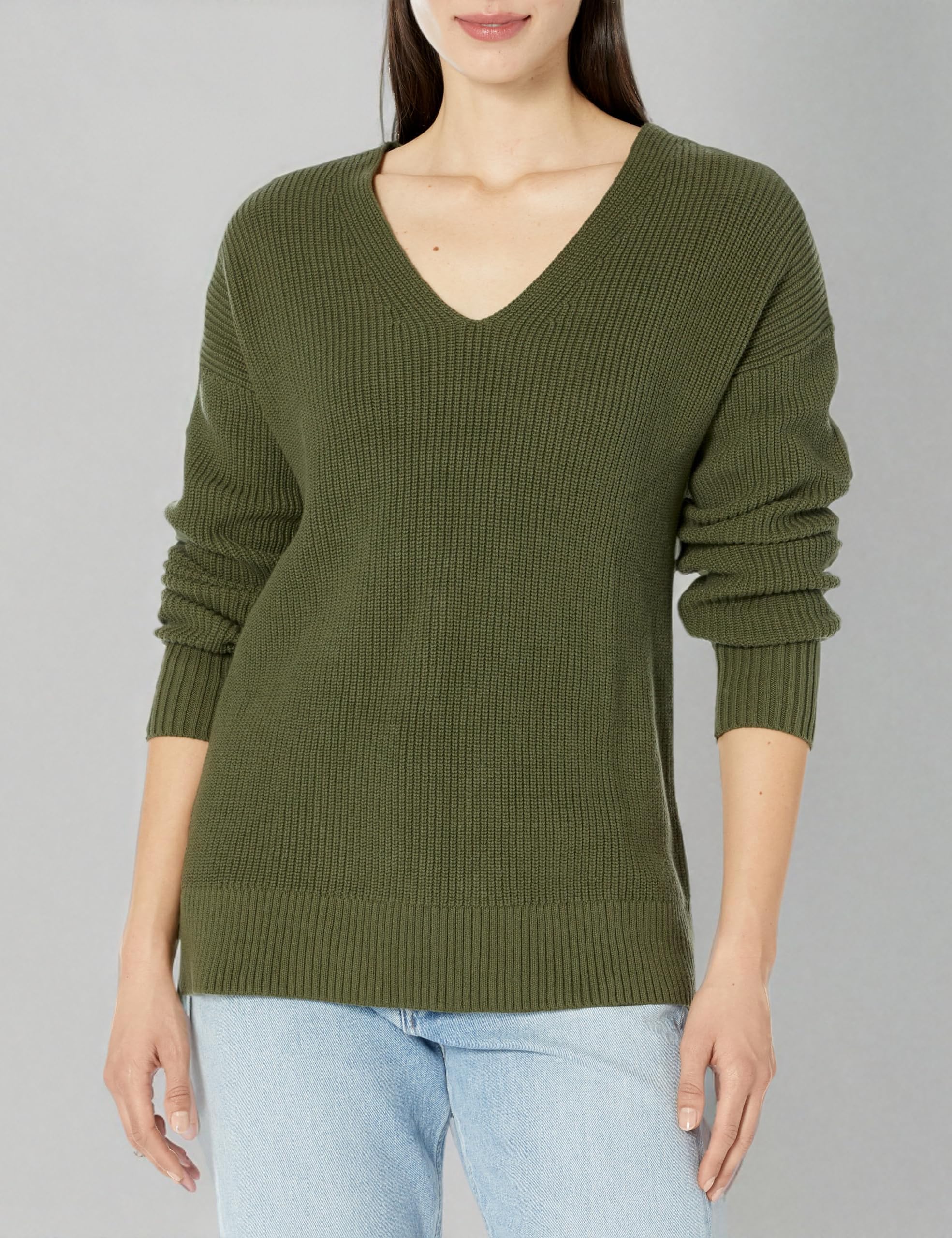 GAP Women's Maternity Cotton V-Neck Sweater - Soft Stretch Pregnancy Top for Comfortable Layering | Perfect for Work, Casual Outfits & Baby Showers