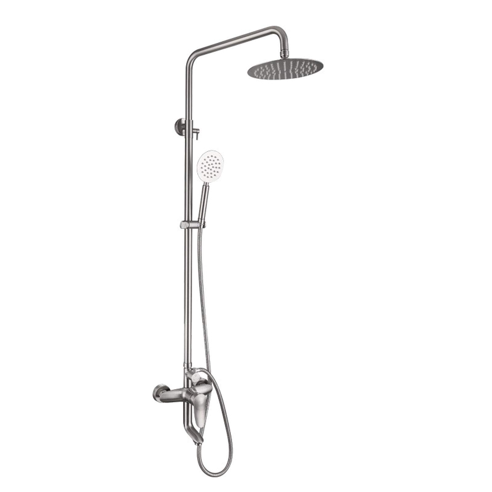 GELISURE Rainfall Shower System - Stainless Steel Wall Mounted Shower Set with Adjustable Height, Overhead Shower Head & Bath Mixer Tap for Bathroom, Hotel & Gym - Luxury Spa Experience at Home