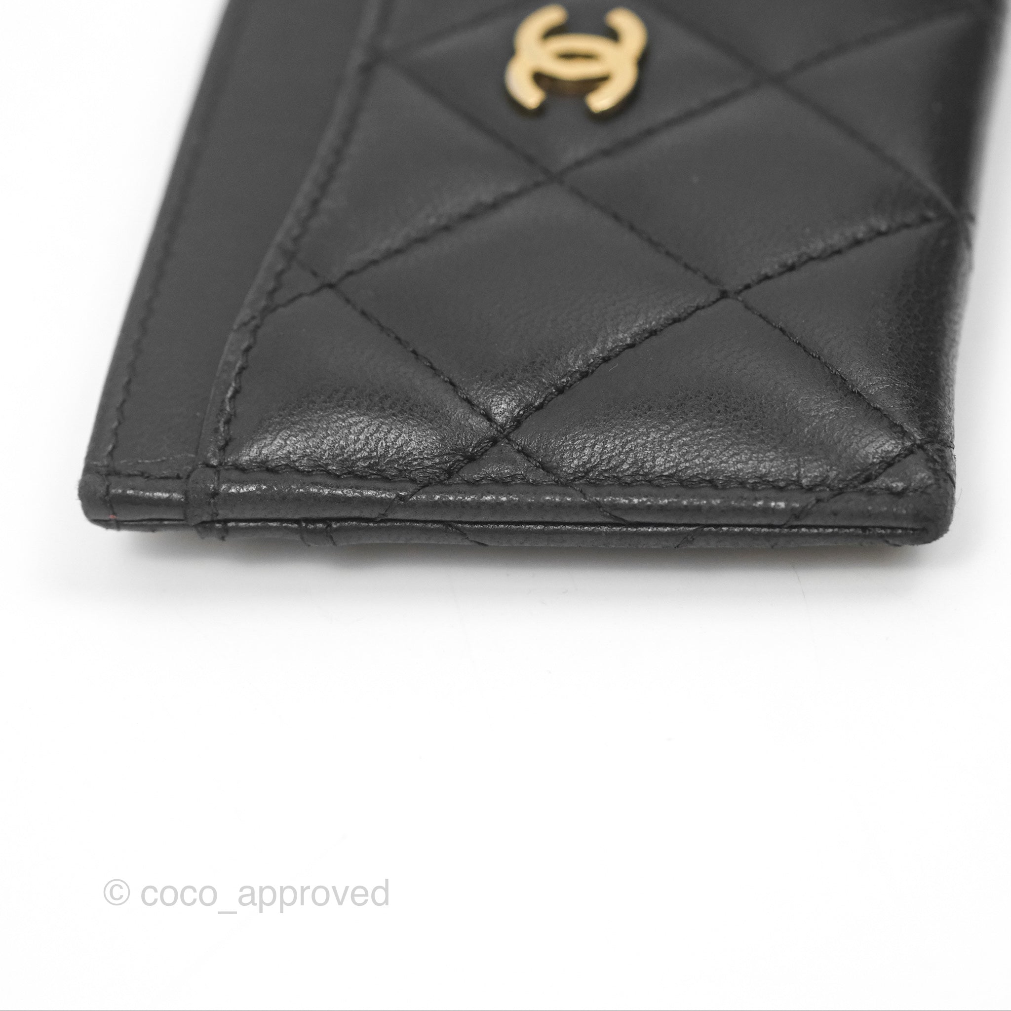 Chanel Classic Flat Card Holder Black Lambskin Gold Hardware - Luxury Slim Wallet for Women, Perfect for Everyday Use & Gift Giving