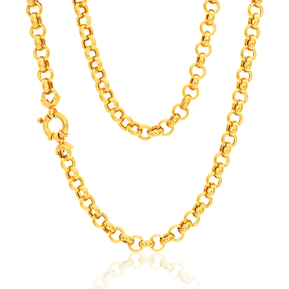9ct Yellow Gold Silver Filled Belcher Chain Necklace for Women - Elegant Jewelry Gift for Birthday, Anniversary & Special Occasions