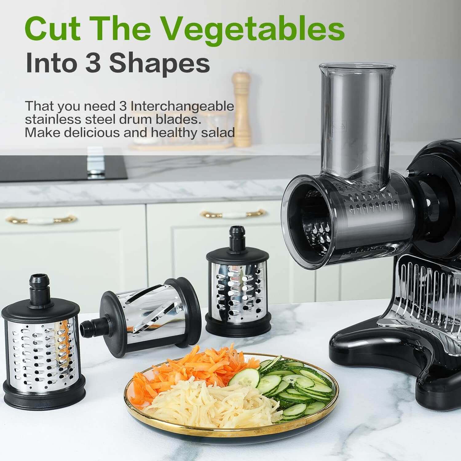 AMZCHEF 5-in-1 Multifunctional Juicer Blender - High Speed 1000W Motor for Fruits, Vegetables & Smoothies - Easy Clean BPA-Free Black (Model ZM1517) - Perfect for Home Kitchen, Gym Recovery & Healthy Breakfast