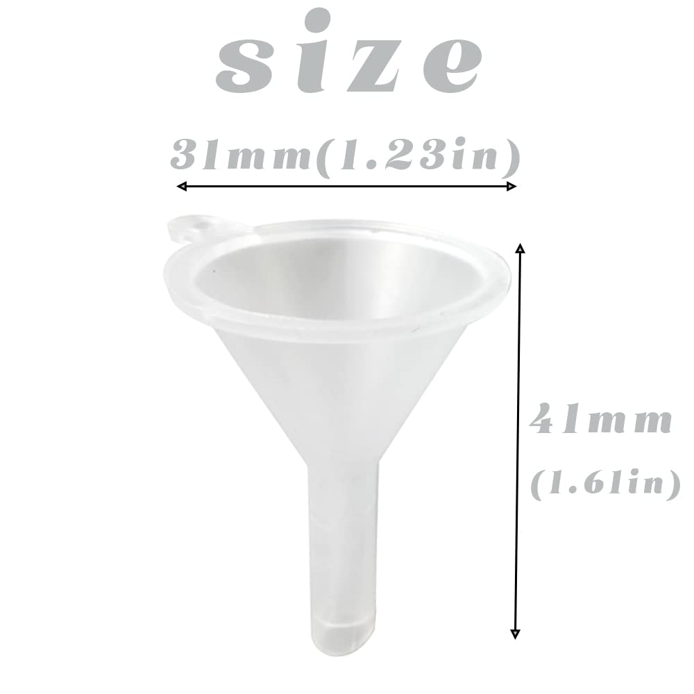 GXXMEI 120-Pack Mini Plastic Funnel Set - Small Lab Funnels for Essential Oils, Perfumes, Spices, Powders (3 Colors) - Perfect for DIY Crafts, Science Experiments & Kitchen Use