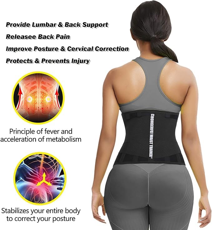 Premium Waist Trainer Belt for Women & Men - Slimming Waist Trimmer Ab Belt - Tummy Control Body Shaper for Weight Loss & Postpartum Recovery - Perfect for Gym, Yoga & Everyday Wear