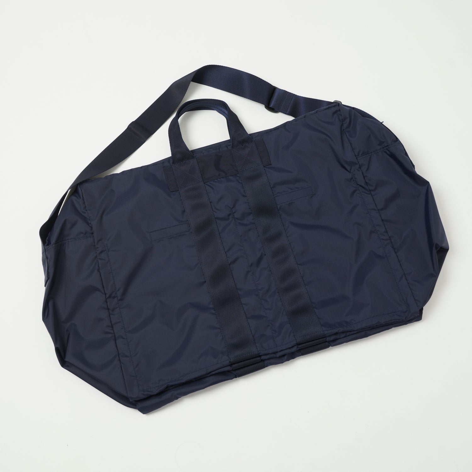 Porter Yoshida & Co. Large Flex 2-Way Duffle Bag - Navy Blue Water-Resistant Travel Duffel for Gym, Weekend Trips & Outdoor Adventures
