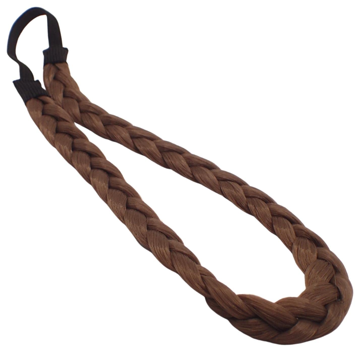 Natural Elastic Headbands for Women & Girls - School & Work Hair Accessories - Brunette Braid for Styling