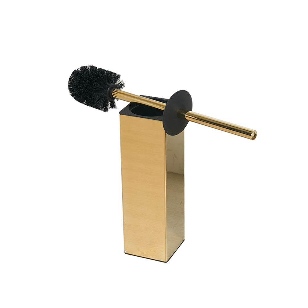 Premium 304 Stainless Steel Toilet Bowl Brush and Holder Set - Space-Saving Bathroom Organizer with Deep Cleaning Covered Brush (Gold) - Ideal for Modern Homes, Apartments & Guest Bathrooms