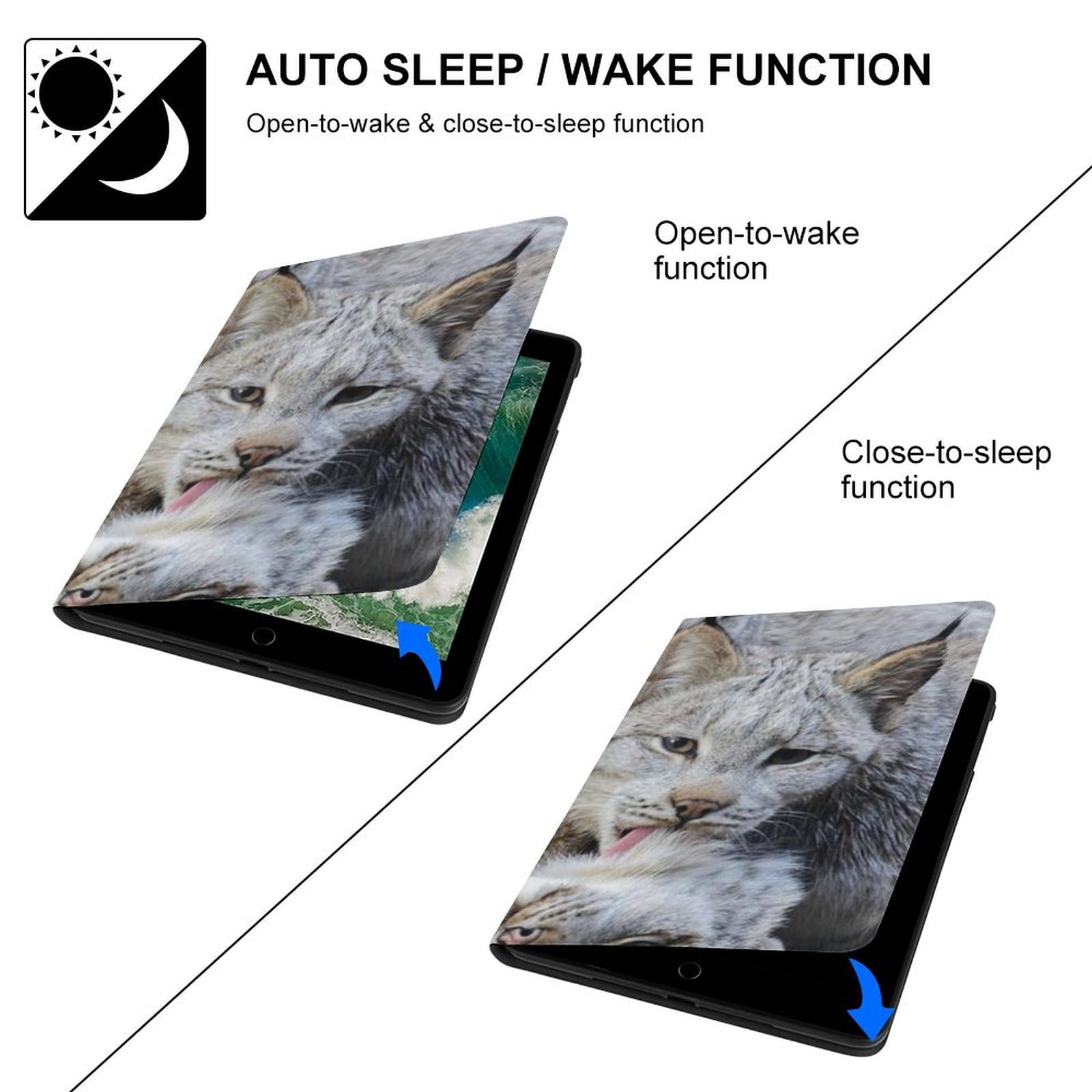 Canadian Lynx Clean Time Slim Shockproof Waterproof Case for iPad 2017/2018/Air 1/Air 2 (9.7 Inch) - Protective Cover with Stand | Perfect for Travel, Work & School Use