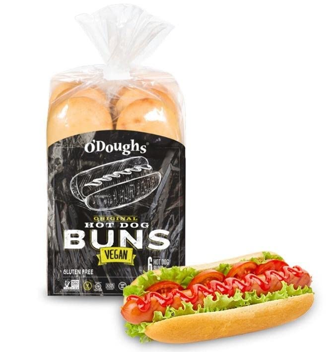 O'Doughs Gluten Free Vegan Hot Dog Buns - 4 Pack | Soft Allergy-Friendly Hot Dog Rolls for BBQ, Picnics & Camping | Plant-Based & Wheat-Free Bread Alternative