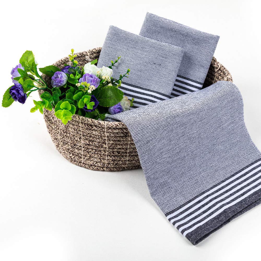 Premium Cotton Kitchen Dish Towels Set of 3 - 19x28 Inches Absorbent Tea Towels for Washing & Drying Dishes - Perfect for Everyday Kitchen Use, Dish Racks & Countertop Cleaning
