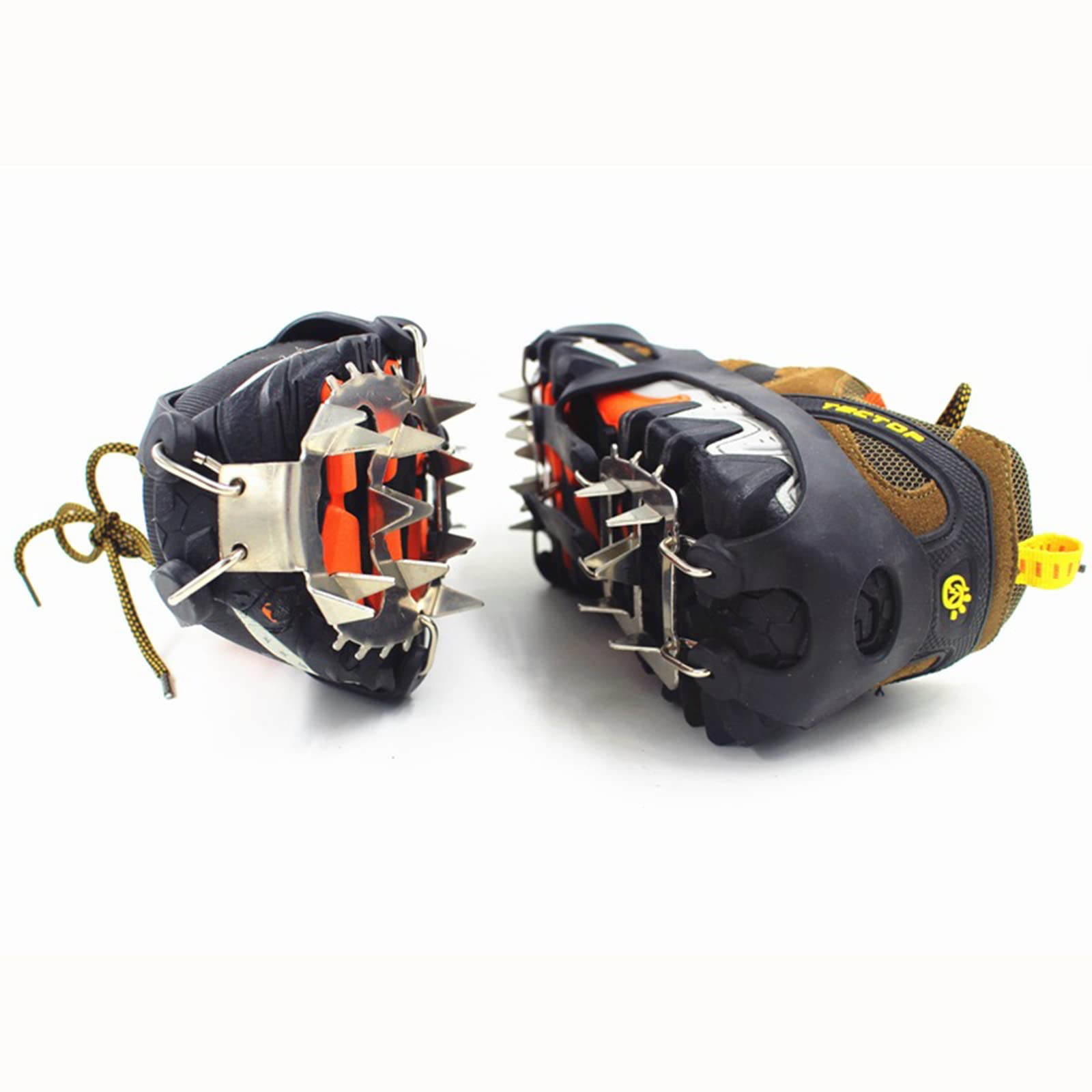 18 Teeth Steel Ice Gripper Spikes for Shoes - Anti Slip Crampons for Hiking, Climbing & Snow Walking - Durable Boot Cleats for Winter Safety & Traction