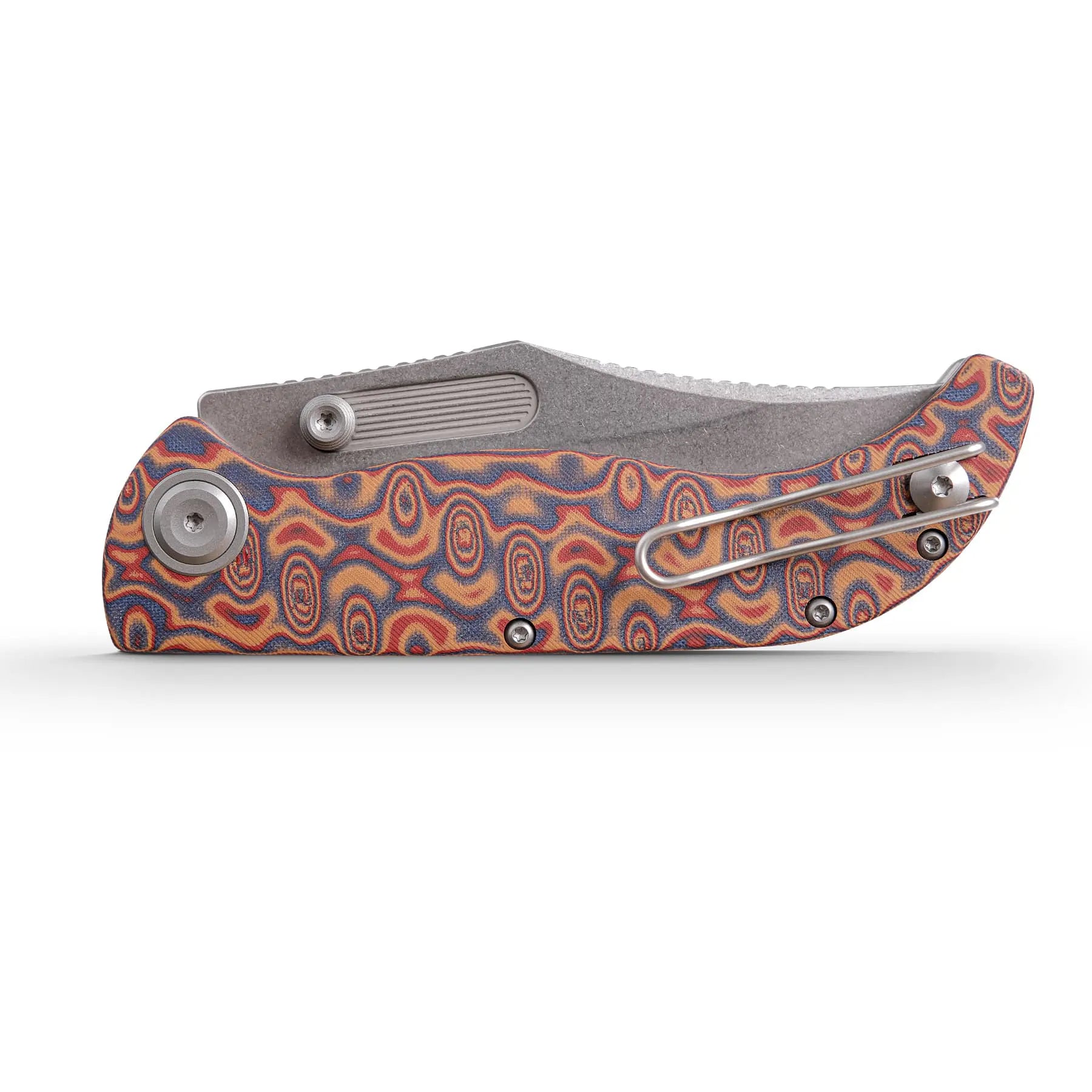 Naga Copper Raindrop Micarta Pocket Knife with S35VN Steel Blade - EDC, Camping, Outdoor Survival & Everyday Carry Tool (Model A3904)