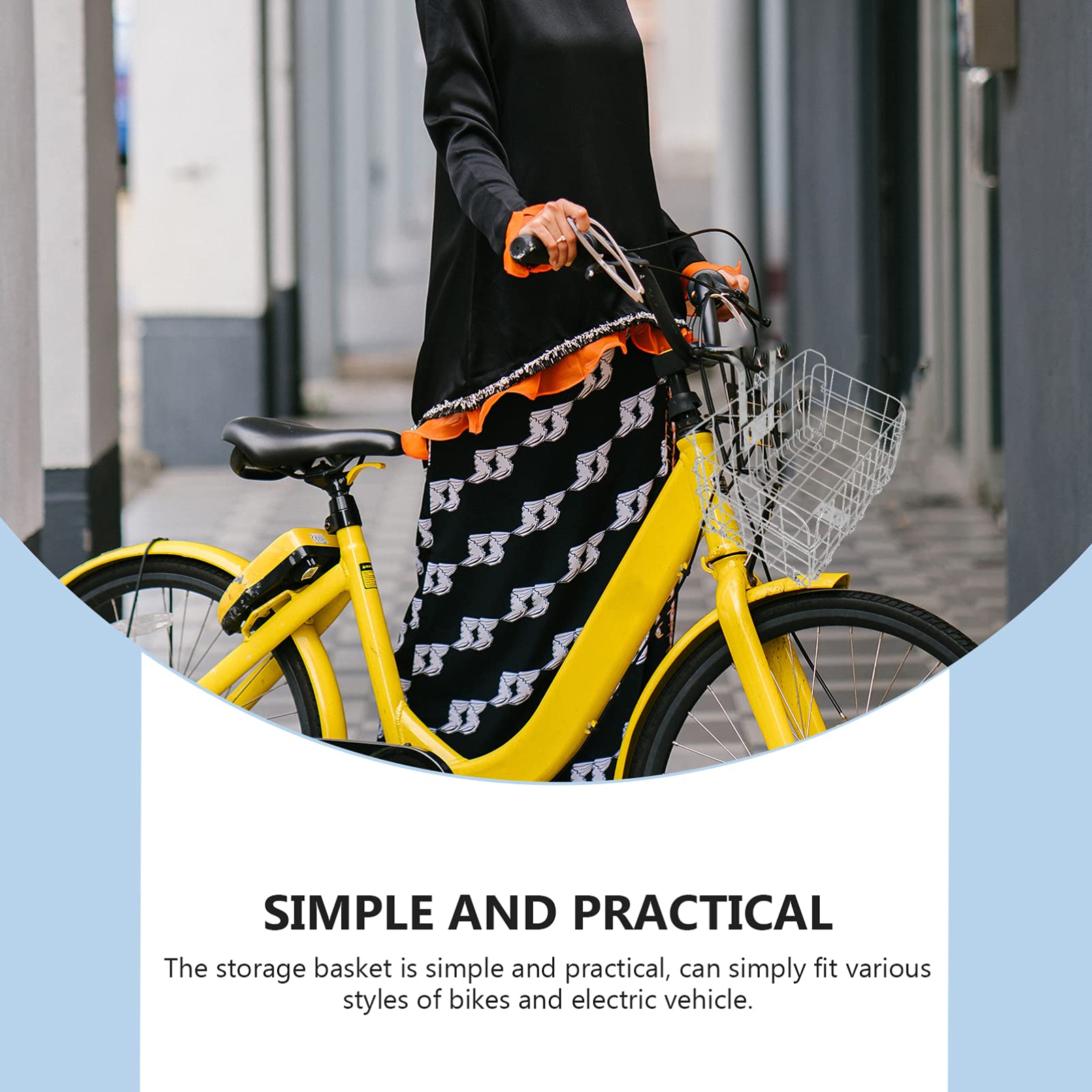Cabilock 1pc Folding Bike Basket - Hanging Bike Accessory for Mountain & Road Bikes - Side Mount Storage Container for Tools, Groceries & Essentials - Perfect for Commuting, Shopping & Outdoor Adventures