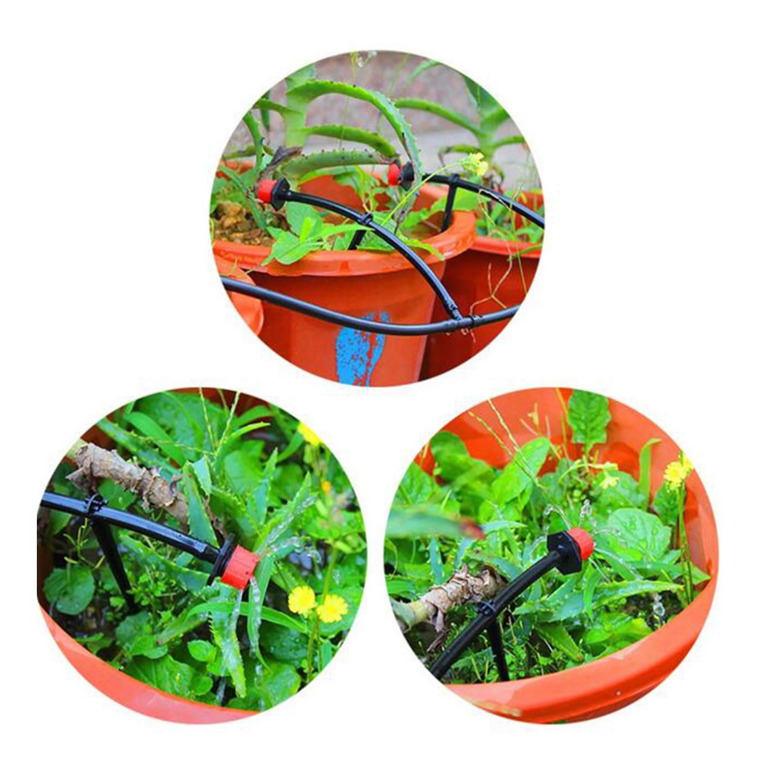 Lxcom 50 Pack Garden Drip Irrigation Stakes - 1/4 Inch Tubing Holders for Flower Beds, Lawn, Home Garden & Herbs | Durable Plant Watering Supports for Outdoor & Indoor Gardening