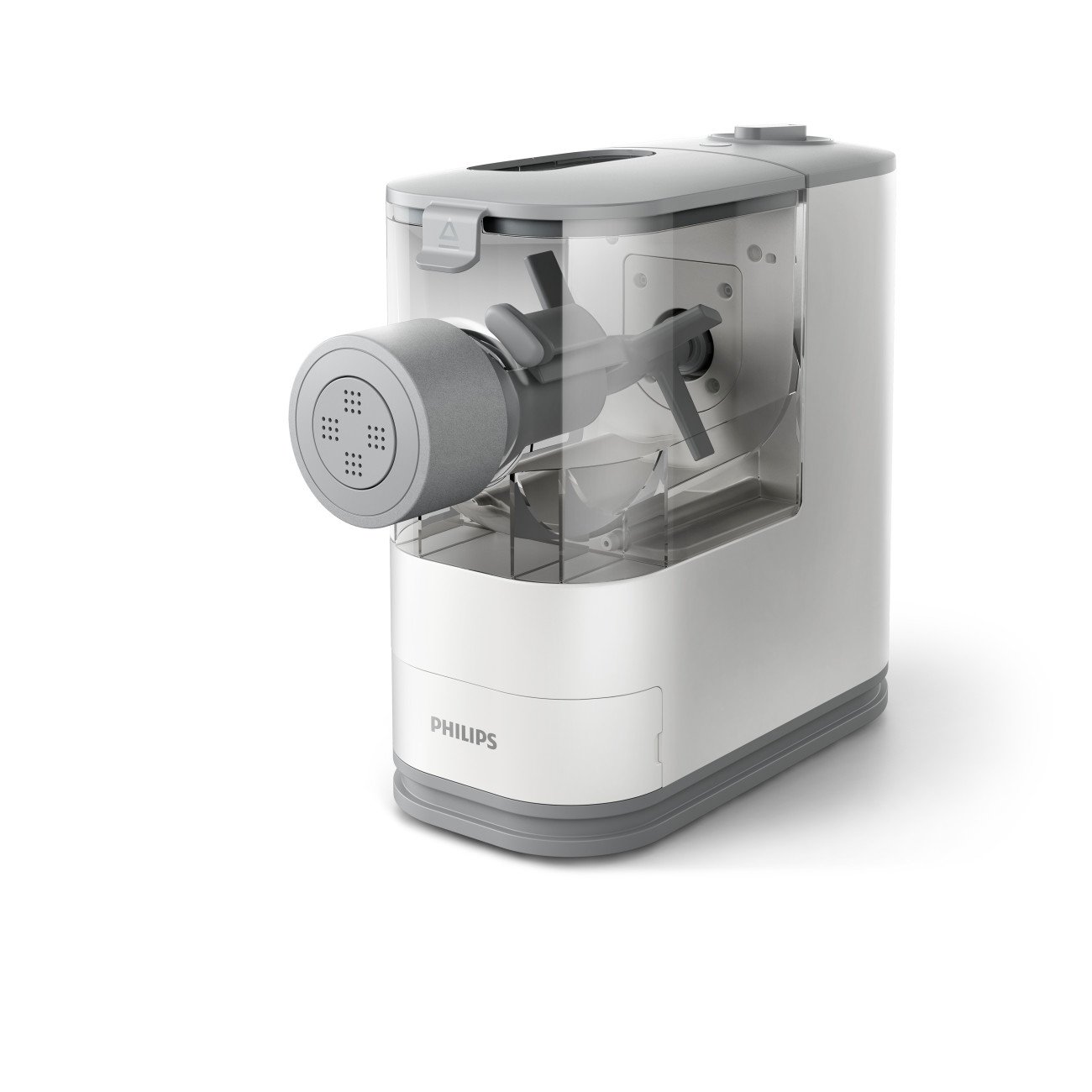 Philips Viva Collection HR2370/05 Compact Automatic Pasta and Noodle Maker Machine with 3 Classic Shaping Discs & Recipe Book - Perfect for Homemade Italian Pasta, Asian Noodles & Family Cooking - Small White Kitchen Appliance for Home Chefs