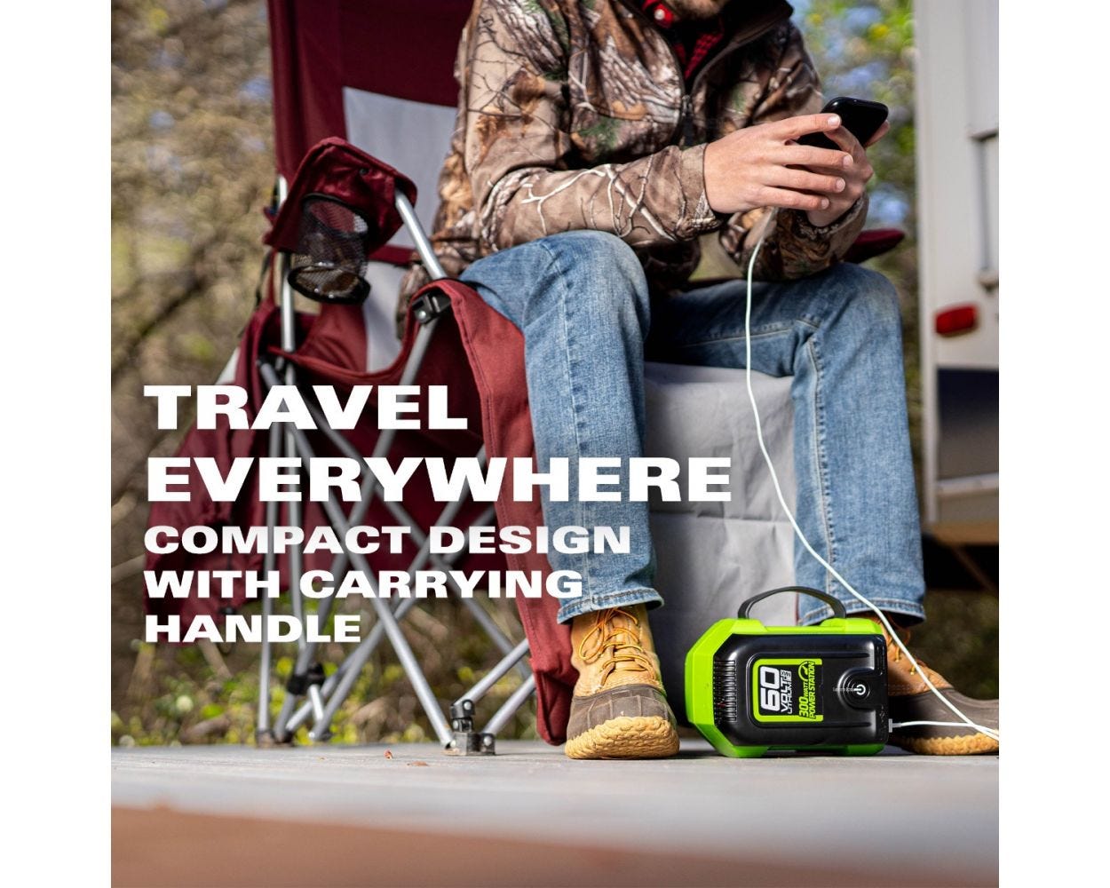 24V Cordless Battery 4-Piece Camping Combo Kit with (2) 4.0Ah Batteries & Fast Charger - Perfect for Outdoor Camping, Hiking, and Emergency Power Supply