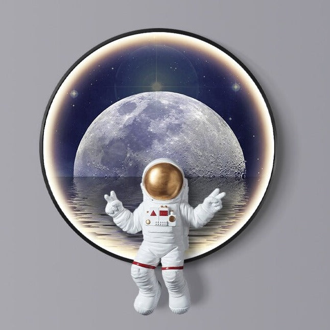 NASA Astronaut Moon Wall Light - 3D LED Night Light for Kids & Adults - Perfect for Bedroom, Nursery, and Space-Themed Decor