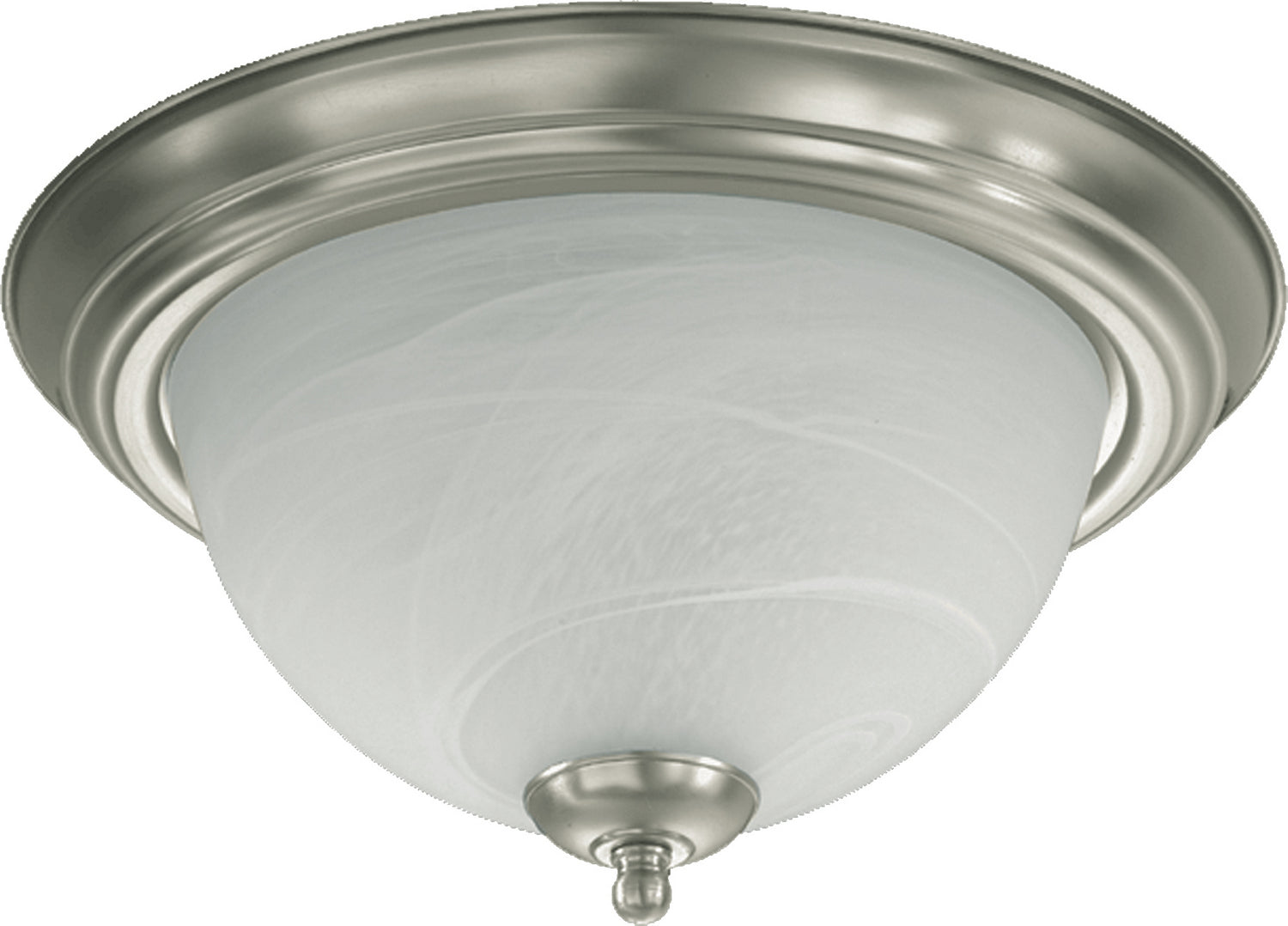 3066 Satin Nickel Ceiling Mount Light Fixture - 2 Light Flush Mount for Bedroom, Living Room & Hallway Lighting