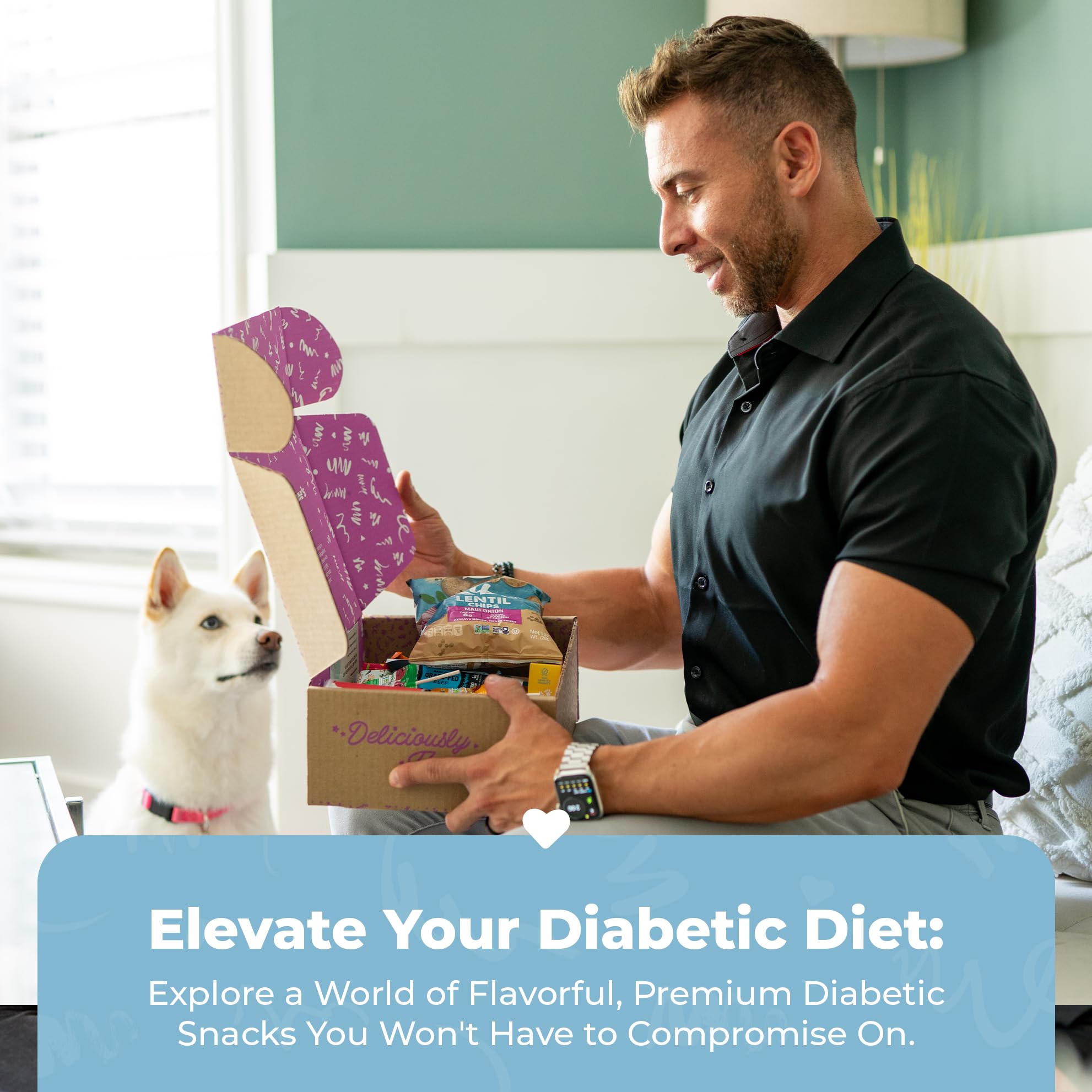 Diabetic-Friendly Snack Gift Basket for Adults - Healthy Low Sugar Chips, Candy, Jerky & Nuts - Perfect Care Package for Diabetics, Office Gifts & Holiday Presents