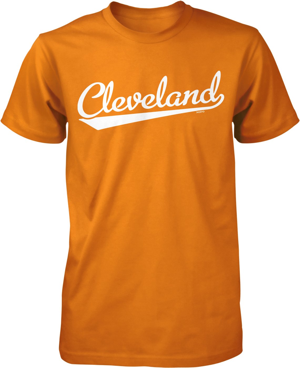NOFO Clothing Co Cleveland Script Baseball Font Men's T-Shirt - Vintage Baseball Style Tee for Casual Wear & Sports Fans