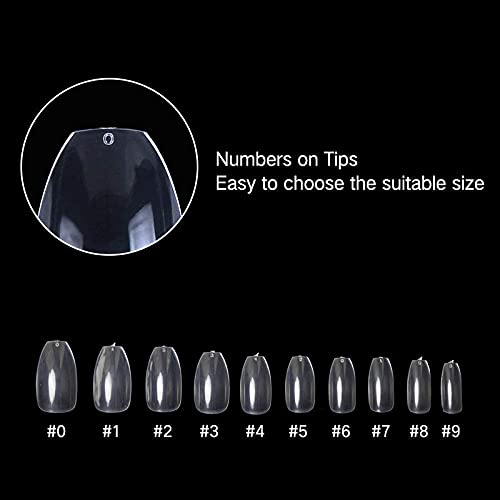 Belicia Short Coffin Shape Acrylic Nails 200Pcs - Clear Natural Full Cover Fake Nails with Storage Box for Nail Salon & DIY Manicure | Perfect for Weddings, Parties & Everyday Wear
