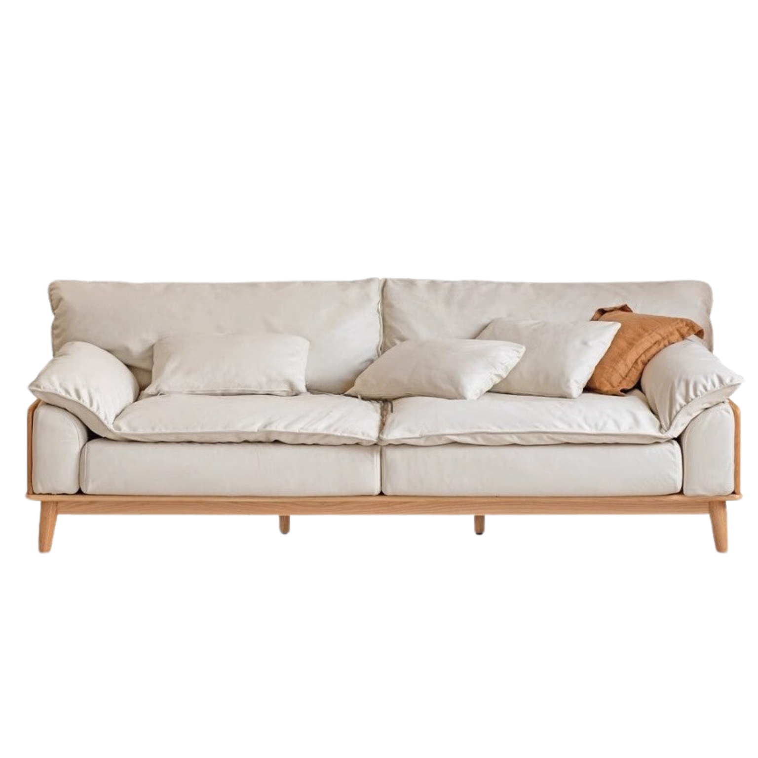 92.1х43.3х30.5 inch / 234х110х77.3сm / milk white color / sofa technology cloth
