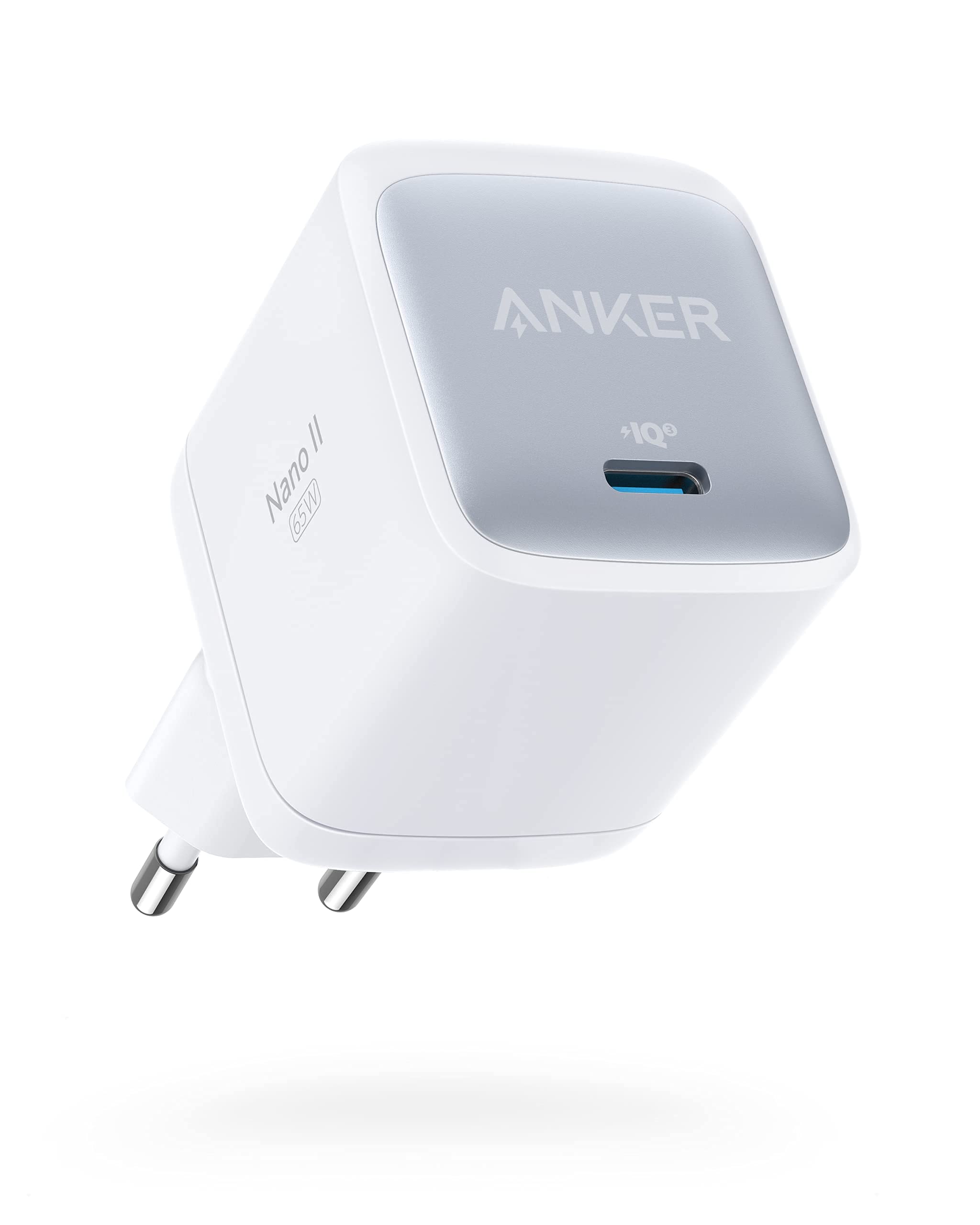 Anker Nano II 65W USB-C GaN II Fast Charger - Compact & Powerful Wall Charger for MacBook Pro/Air, Galaxy S20/S10, iPhone 12/13/14 Series, iPad Pro, Pixel - White | Perfect for Travel, Office & Home Charging