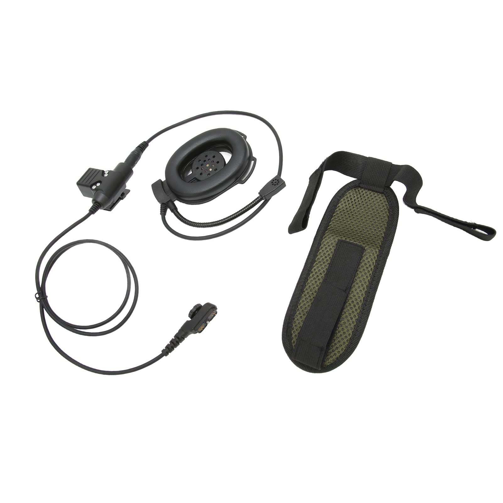 Military Walkie Talkie Headset - Adjustable, Cold-Resistant, Flexible & Durable Unilateral Headset for Hytera PD-780 & PD-785 (Black) - Ideal for Outdoor Adventures, Construction Sites & Security Operations