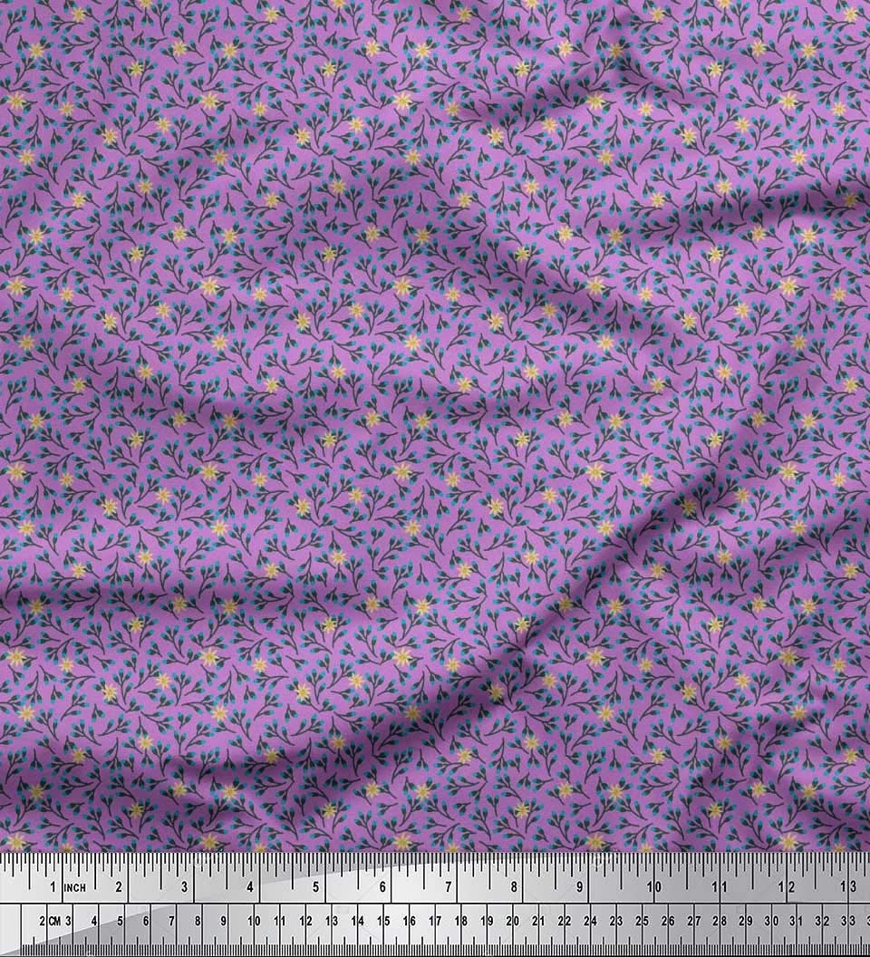 Soimoi Moss Georgette Brown Fabric by The Yard - 42 Inch Wide Floral Printed Fabric with Artistic Flower Motifs for Dresses, Scarves & Home Decor - Blooming Elegance Fabric Material for Sewing Projects