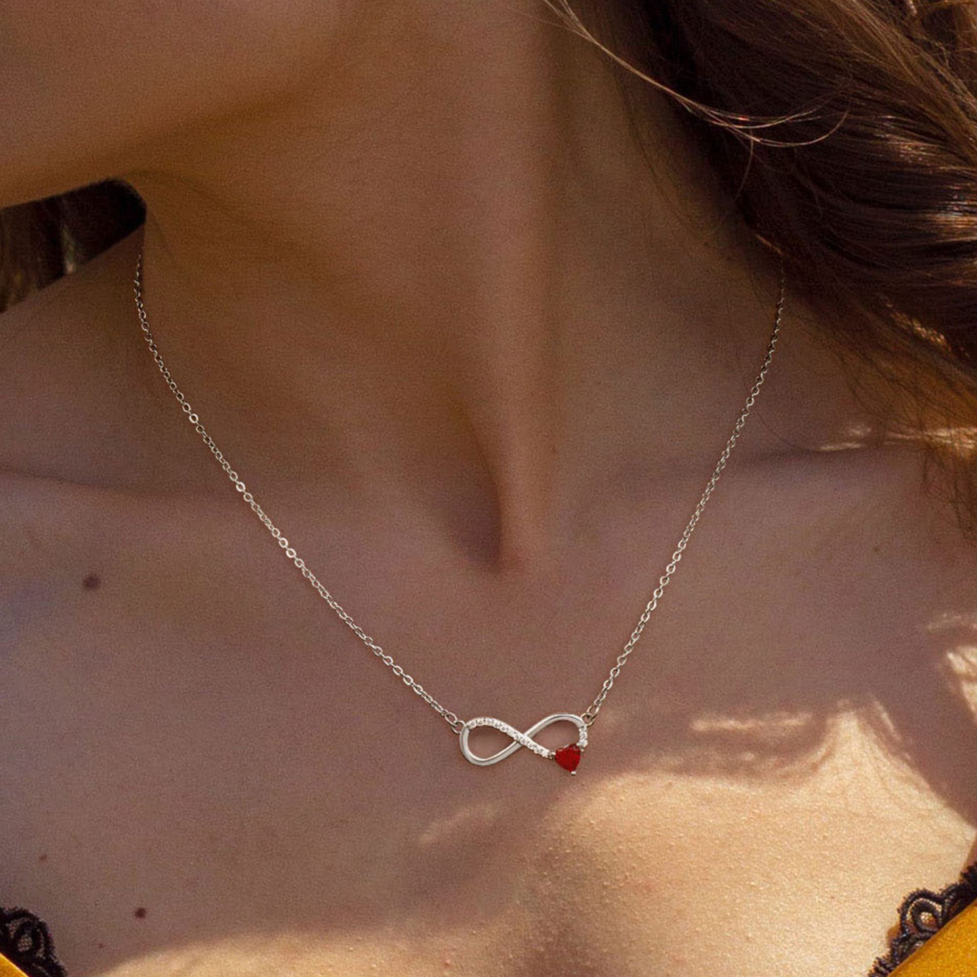 GLIVEOR 14k White Gold Plated Birthstone Necklace - Dainty Jewelry for Women | Perfect Anniversary & Birthday Gift | Elegant Everyday Wear & Special Occasions