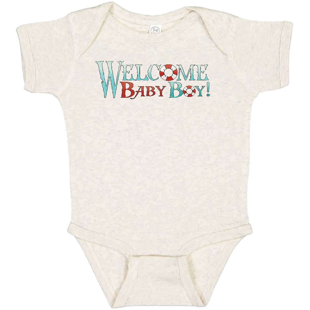 Inktastic Nautical Welcome Baby Boy Bodysuit - Cute Newborn Outfit for Baby Showers, Christenings & Photo Shoots