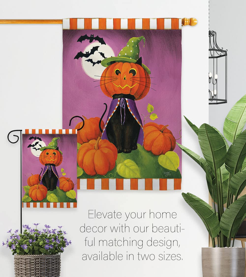 Happy Haunting Cat Garden Flag - Halloween Decor for Yard & Home